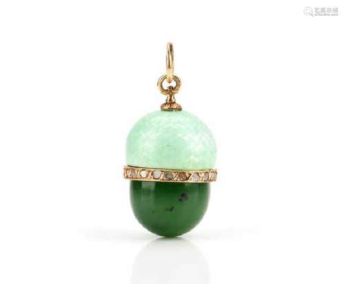 RUSSIAN GOLD & ENAMEL EGG PENDANT