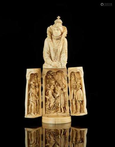 CARVED NATURAL FIGURAL TRIPTYCH