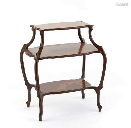 FRENCH PARQUETRY THREE-TIERED TABLE