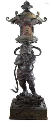 MONUMENTAL JAPANESE BRONZE RYUTOKI LANTERN