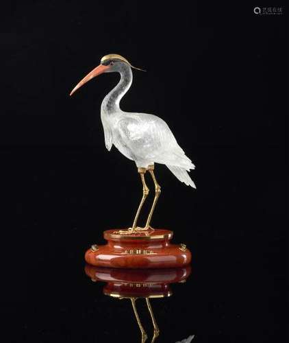 ERWIN KLEIN GOLD & GEMSTONE HERON