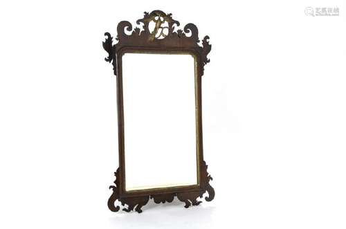 GEORGE III MAHOGANY FRAMED ENGLISH MIRROR