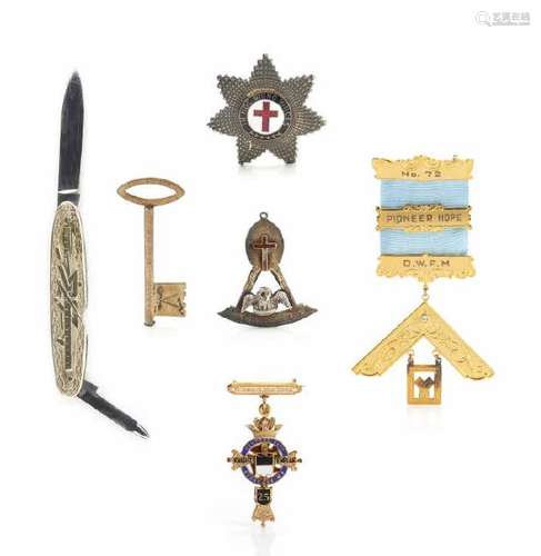 LOT OF SIX MASONIC OBJECTS