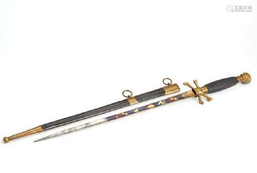 18TH C MASONIC SHORT SWORD AND SHEATH