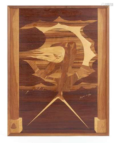 MIXED WOOD MARQUETRY PANEL