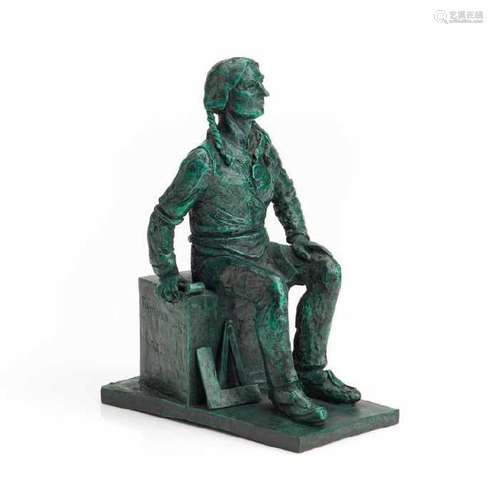 BRONZE FIGURAL SCULPTURE OF JOSEPH BRANT