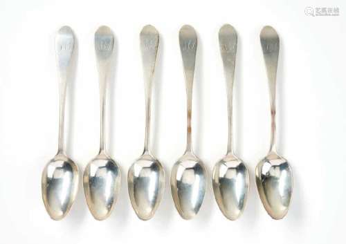 18TH C CANADIAN SILVER DESSERT SPOONS