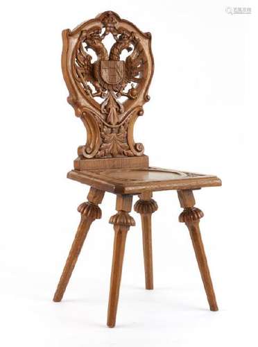 ANTIQUE CARVED OAK SIDE CHAIR