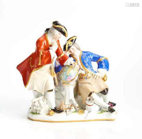 MEISSEN PORCELAIN FIGURAL GROUP OF FREEMASONS