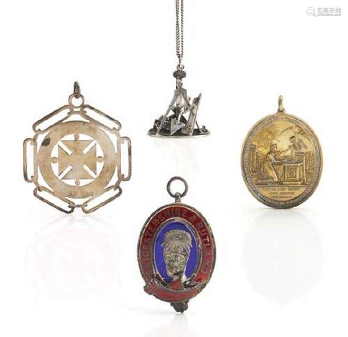 FOUR  MASONIC SILVER ITEMS