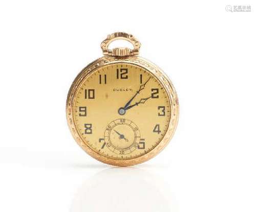 DUDLEY MASONIC GOLD POCKET WATCH IN MODERN DOME