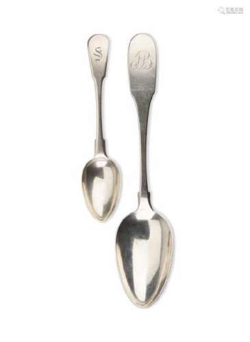 TWO 19TH C CANADIAN SILVER SPOONS