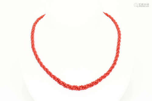 DOUBLE STRAND CORAL BEAD NECKLACE