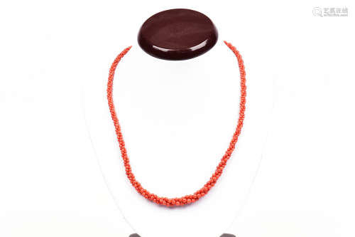 DOUBLE STRAND CORAL BEAD NECKLACE