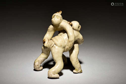 XIANGZHOU WARE 'SUMO WRESTLERS' FIGURE