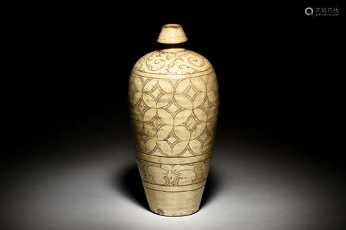 WHITE GLAZED VASE, MEIPING