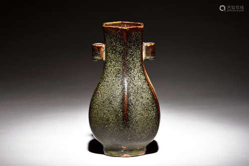 HEXAGONAL VASE WITH LUG HANDLES