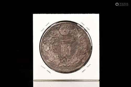 JAPANESE MEIJI 8TH YEAR ONE YEN COIN