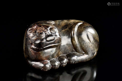 JADE CARVED 'MYTHICAL BEAST' FIGURE