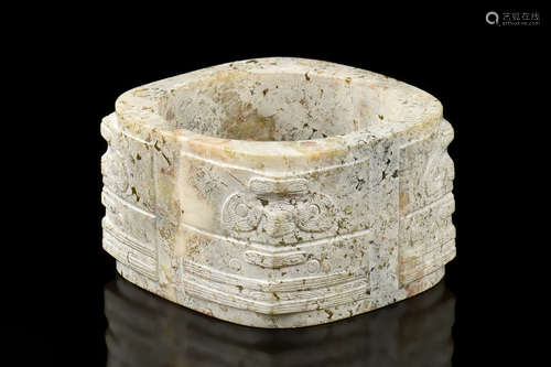 ARCHAIC JADE CARVED ORNAMENT, CONG