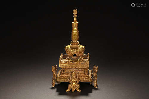 GILT BRONZE PAGODA