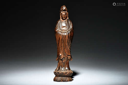 AGARWOOD CARVED GUANYIN FIGURE