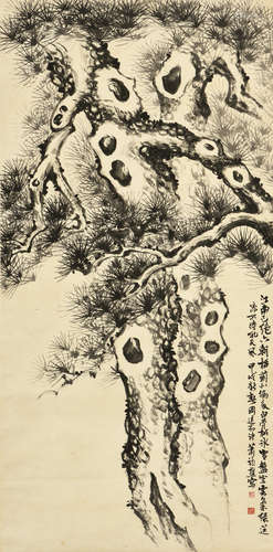 XIAO SONG: INK ON PAPER PAINTING 'PINE TREE'