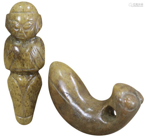 Cultural Age (5000 BC-3020 BC) 文化期 紅山人俑, 玉禪