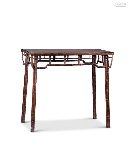 红木竹节纹半桌