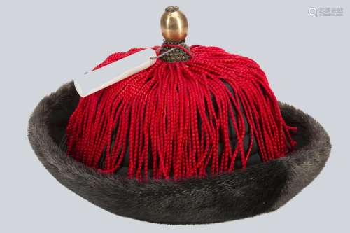 A Winter Hat Belonged to Feng Wei Qun the Manchu aristocrat in the middle of the Qing Dynasty.