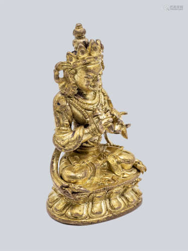A Gilt Bronze Figure Vajradhara, China 18th Century.