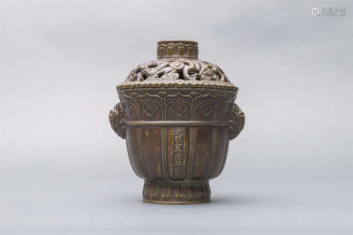 A Patinated Bronze Censer, Qing Dynasty, 18th Century, Xuande Mark.