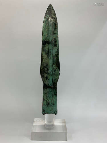 A Bronze Spear Head, Probably Shang Dynasty.