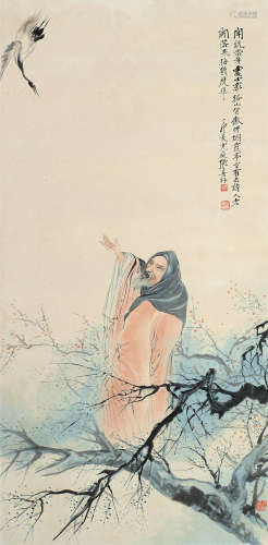 张善孖（1882～1940） 高仕图 立轴 设色纸本