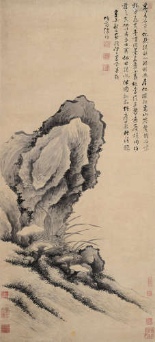徐枋（1622～1694） 兰石图 立轴 水墨纸本