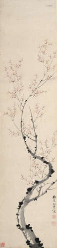 伊念曾（1790～1861） 梅花 立轴 设色纸本