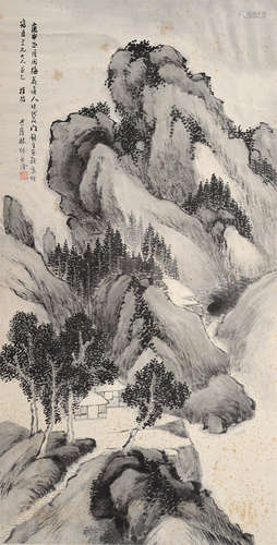 林纾（1852～1924） 仿梅花道人法山水 镜片 水墨纸本