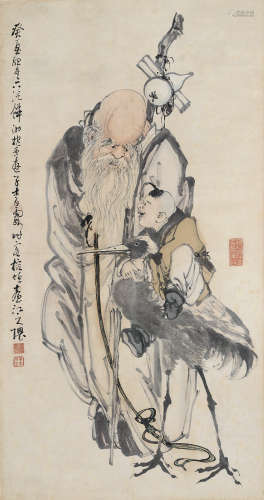 李霞（1871～1938） 人物 立轴 水墨纸本