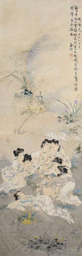 蔡鹤洲（1911～1971） 仕女图 立轴 设色纸本