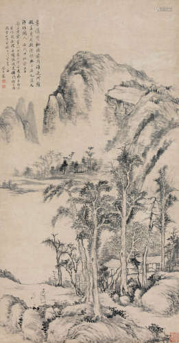 王宸（1720～1797） 1766年作 闲居图 立轴 水墨纸本