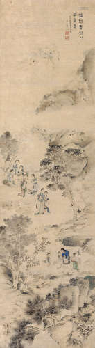 阙岚（1758～1844） 食蟠图 立轴 设色纸本