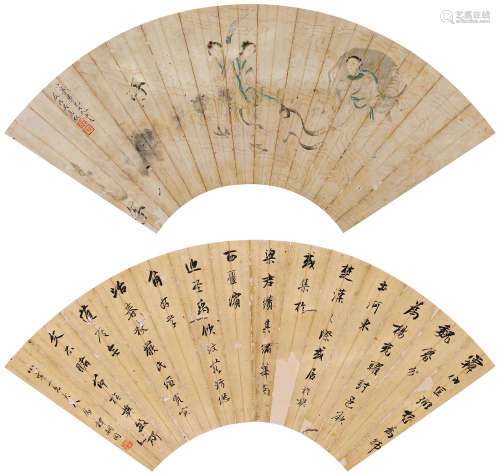 谭嗣同（1865～1898）  吴友如（?～1894） 书画双挖 立轴 水墨纸本