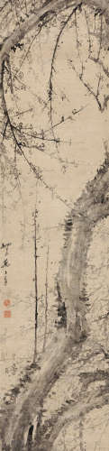 万上遴（1739～1813） 墨梅图 立轴 水墨纸本