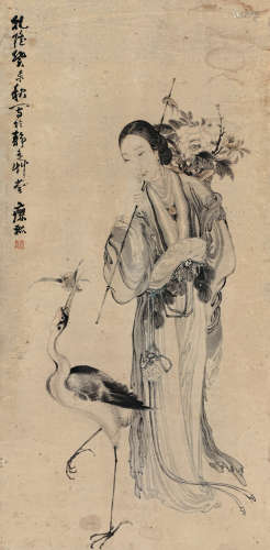黄慎（1687～约1770）（款） 1763年作 麻姑献寿 立轴 设色纸本