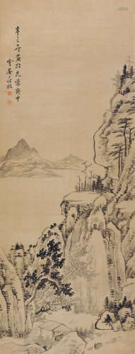 罗牧（1622～1705） 1701年作 松径山居图 立轴 水墨绢本