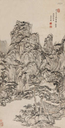 王原祁（1642-1715） 1703年作 层峦耸秀图 立轴 设色纸本