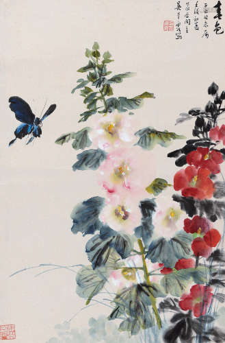 吴青霞（1910～2008） 1982年作 春色 立轴 设色纸本