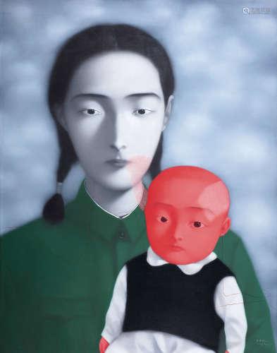 张晓刚（B.1958） 1996年作 血缘系列——大家庭第十三号 布面油画