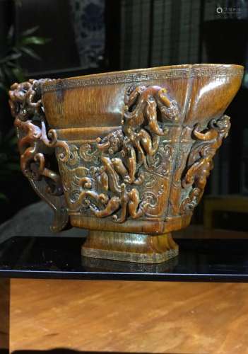A OLD CHI-DRAGON PATTERN JUE CUP