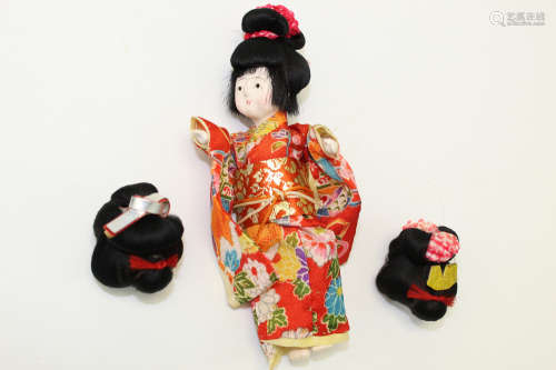 Vintage Japanese Doll with 3 wigs.